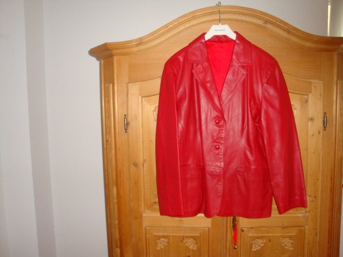 Damen lederjacke rot - damen,