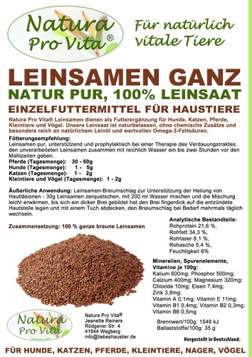 Leinsamen katze leinsaat - leinsaat, ganz