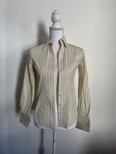 Umani Bluse XS 34 senfgelb weiß gestreift