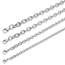 Gliederkette aus Edelstahl Halskette Ankerkette gold silber schwarz 