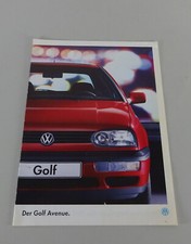 Prospekt / Broschüre VW Golf 3 / III Avenue Stand 09/1994