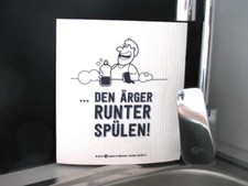 Spüllappen "Den Ärger runter spülen " Putztuch Schwammtuch Spültuch Aufmunterung