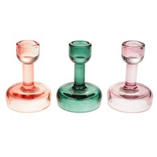 3er Set Kerzenständer Glas