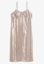 Neu Satin-Trägerkleid Gr 42