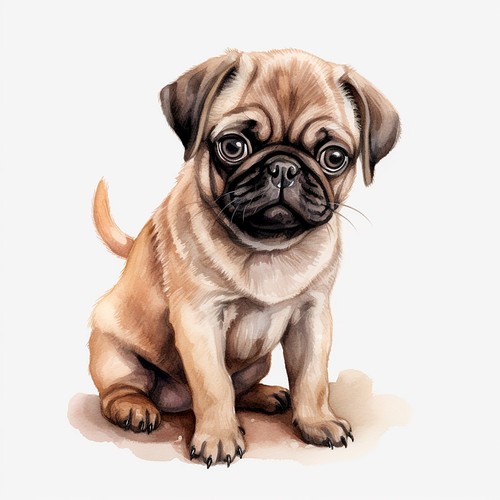 Wandtattoo aufkleber mops - aufkleber,
