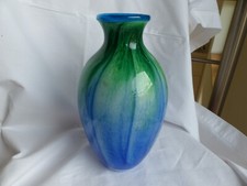 Glas Vase farbig grün blau