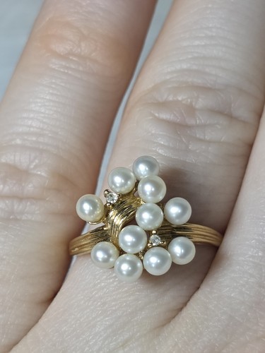 333er goldring mit perlen - 333er,