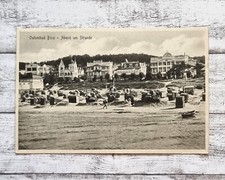 AK Ostseebad Binz Abend Strand Architektur Strandkorb Vintage Ansichtskarte Deko