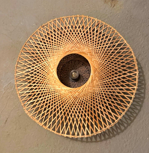 Rattan lampenschirm rund braun - rattan,