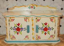 Dora Kuhn Spülen-Schrank Spültisch Weiß mit Bauernmalerei Landhaus Puppenstube