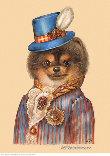 Pomeranian dandy kunstdruck - pomeranian,