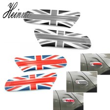 Gray Union Jack Car Side Marker Lamp Scuttle Insert For MINI Cooper F55 F56 F57