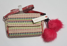  Umhängetasche Multicolor mit 2 pinken Pom-pon Puscheln Esprit Neu mit Etikett 