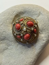 Vintage Brosche mit Perlen und