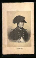 Ansichtskarte Napoleon mit der Hand in der Uniform 