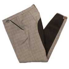 Reithose Vollbesatz HKM, Stiefelreithose braun-kariert,