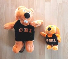 OBI Biber Rucksack Plüsch + Plüsch Stofftier Werbung Baumarkt