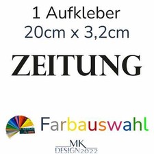 Zeitung Aufkleber Schriftzug