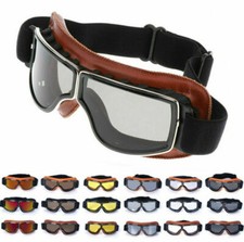 Retro Motorrad Helm Flieger Pilot Brille Flying Glasses Brille Goggles Leder FN
