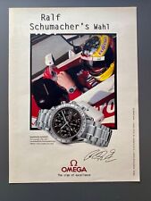 Omega Speedmaster Automatic Ralf Schumacher 1999 Vintage Ad Werbung Reklame