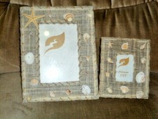 Bilderrahmen Maritim / 2 Stück // mit Muscheln ca. 18 x 23 + 12 x 15 cm   ( 48 )