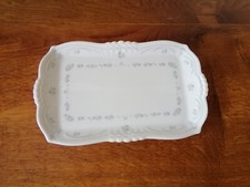 Königlich pr. Tettau Ariadne Porzellan kleine Platte Butter Ranke blau 21x13 cm