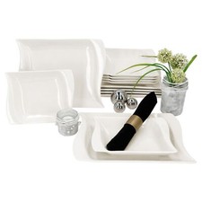 12tlg Tafelservice Ivory Porzellan 6 Personen Speiseteller Suppenteller 300ml