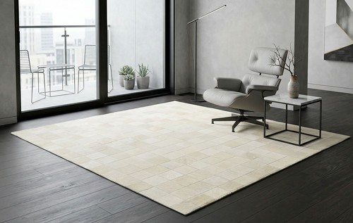Kuhfell teppich cremeweiss - teppich,