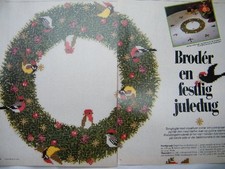 Kreuzstich Stickbild Weihnachten Weihnachtskranz dänisch Handarbeit Stickvorlage