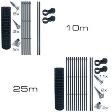 Schweißgitterzaun Komplettset Zaun-Set Einschlaghülsen Gartenzaun-Set Anthrazit