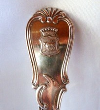 große Gabel 13 Lot Silber Krone Adel Freiherr Sackermann Hesselberg / CB 464