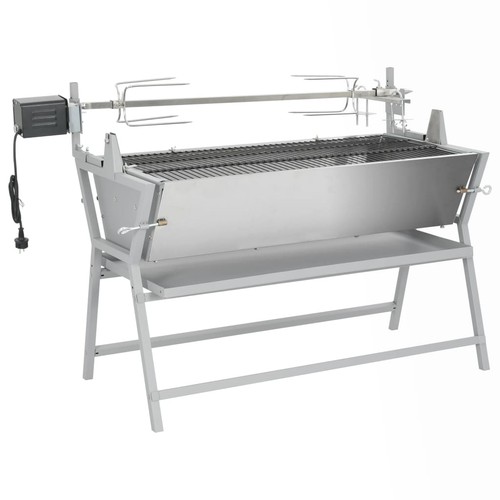 Bbq grill mit drehspieß eisen - bbq,