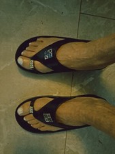 Plateau Zehensteg Pantoletten Flip Flops Sandaletten Clogs Mules Gr.36 Getragen