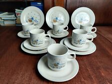 Vintage Frühstückservice 18-tlg Tassen Untertassen Kuchenteller Wellco Steinzeug