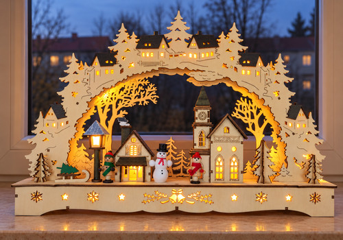 Led schwibbogen winterdorf mit - winterdorf,