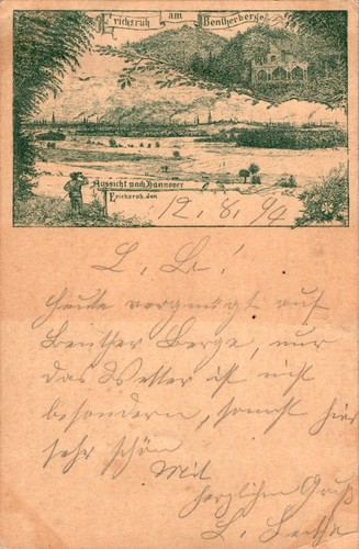 Feder litho gruß aus benthe - feder,