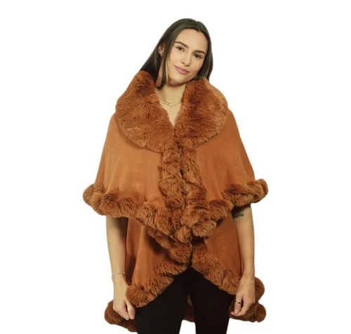 Damen weicher lagenlook poncho - damen,