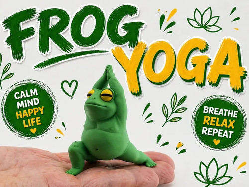 Frogh yoga mini figur skelett - yoga,