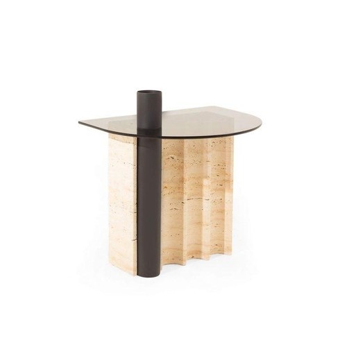 Beistelltisch mit glasplatte - beistelltisch,