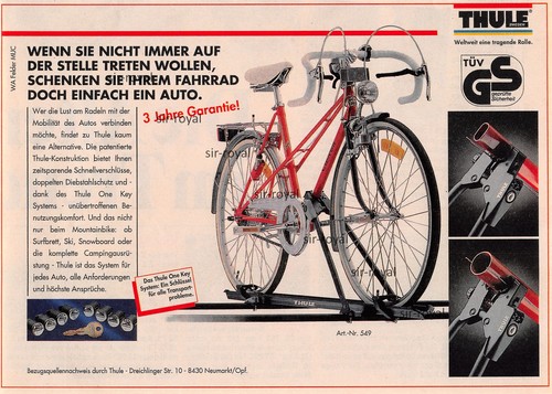 Thule fahrrad 1993 werbung - thule,
