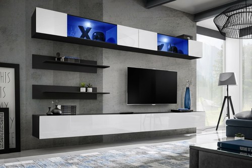 Anbauwand wohnwand wohnzimmer - wohnwand,
