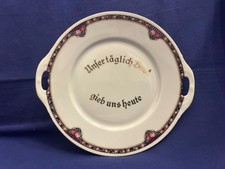 alte Jugendstil Präsentationsschale Teller Handhaben Rosenkranz 24,8 cm