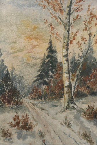 Winterwaldweg gemälde von - gemälde,