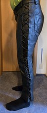 Biker Hose Herren Leder Seitlich Geschnürt