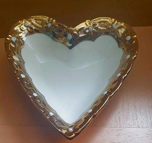 Schale-Keramik"Herzform"-Goldf