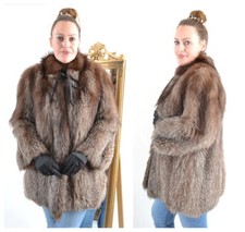 US4761 ECHT SILBERFUCHS PELZ JACKE RANCH FOX LEICHT L - SILBERFUCHS JACKE