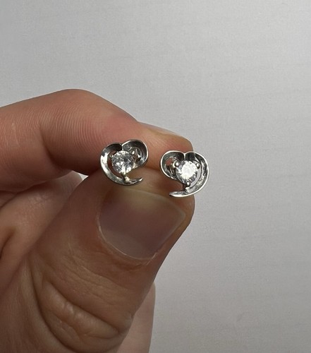 Herz ohrstecker mit stein - herz,