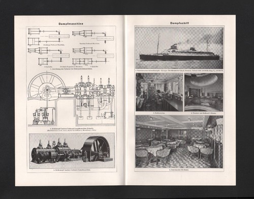 Lithografie 1931 dampfkessel - lithografie,