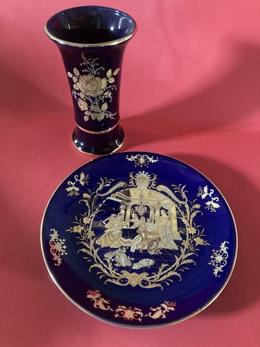 Kobalt vase vintage teller - kobalt,