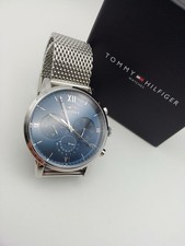 Tommy Hilfiger Multi Zifferblatt Quarz Uhr für Herren mit Silbernes Edelstahl-Me